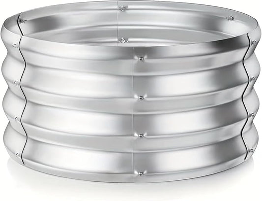 Raised Garden Bed, Raised Beds for Gardening Outdoor for Vegetables and Flowers Ground Planter Box, Galvanized Metal Planter Grow Garden Box,2.3x2.3x1ft