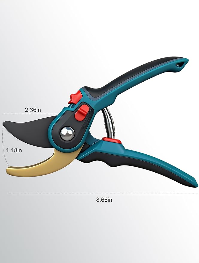 EPAOVEHR Pruning Shears, Garden Clipper with High-Elasticity Spring, Professional SK5 Steel Blades, Adjustable Handle Opening, Gardening Plant Pruners for Branch Cutting