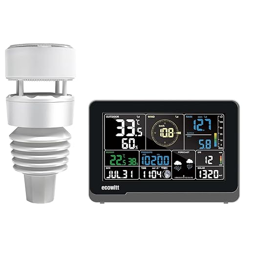 ECOWITT WS3901 Wi-Fi Weather Station Kit, Includes WS3900 7.5'' Colored LCD Display Console and WS90 Outdoor Sensor Array, IoT Function, 915 MHz