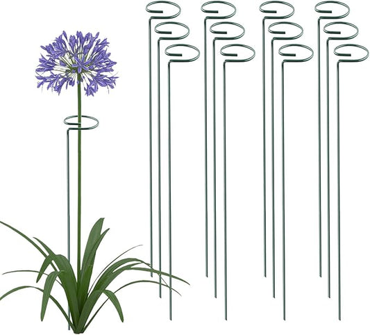Thealyn 36 Inch 12 Packs Plant Support Stakes,Garden Single stemmed Plant Support Hoops, Plant Prop, for Flowers,Orchid, Tomatoes Peony Lily Rose (36 inch)