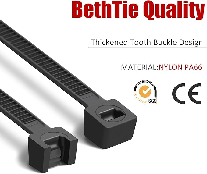8 Inch Brown Zip Ties (2500 Pack), 65 LBS Tensile Strength, Self-Locking Nylon PA66 UV Resistant Cable Ties for Indoor and Outdoor Use