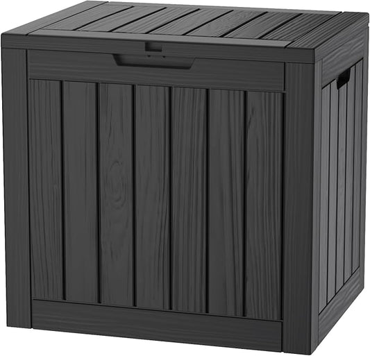 Yardgrace 29 Gallon Resin Deck Box Waterproof Outdoor Storage Box for Patio Furniture Pool Accessories Indoor Storage for Cushion Garden Tools, Black