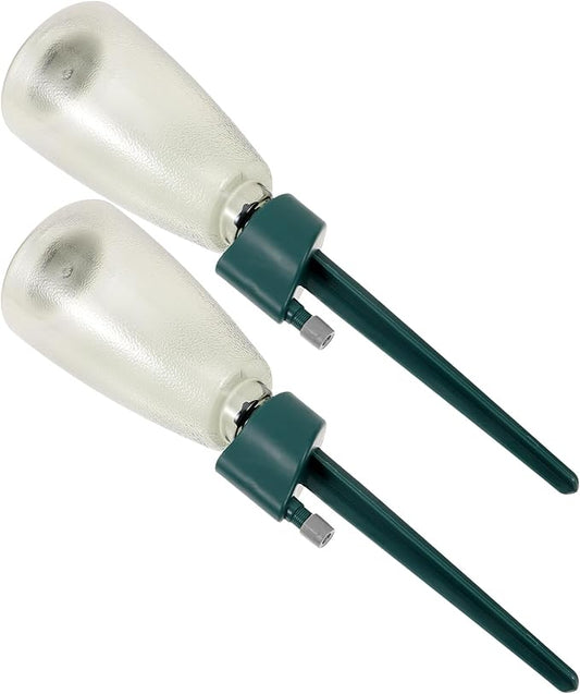 2pcs Automatic Self-Watering Spikes for Plants with Dripper, Green and Gray Bottle Set, Indoor Outdoor Plant Irrigation System for Potted Flowers and Garden Use