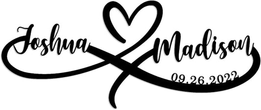 HZYCYYFC Personalized Valentines Day Gifts,Best Housewarming Gifts 2024,Personalized Wedding Gifts for Couples,Custom 50th 60th 40th 30th 25th 20th 1-99 Anniversary Metal Gifts, Wall Name Sign