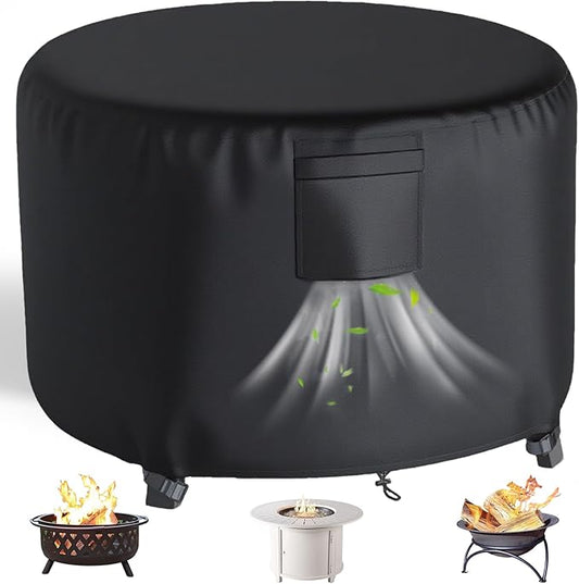 Chinchilla Heavy Duty 50 Inch Round Fire Pit Cover - 100% Waterproof & Weatherproof, Durable All-Season Protection for 48/49/50 Inch Propane Fire Pits and Tables