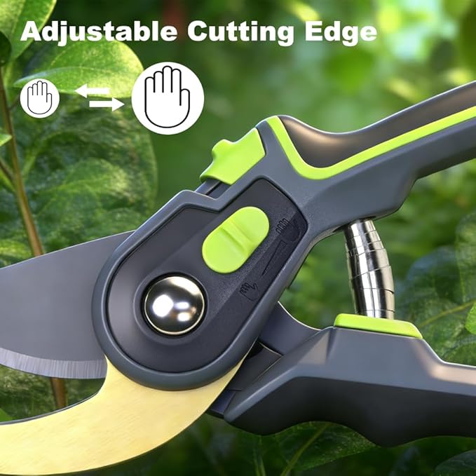 Pruning Shears for Gardening, Sharp Stainless Steel Blade Garden Scissors Plant Flower Garden Clipper (Green)