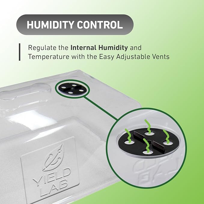 7 Inch Propagation Dome - 100 Pack Humidity Vented Domes – Plant Growing Dome for Seedling, Germination, Soil & Hydroponic Horticulture