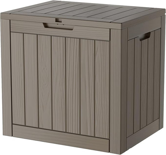 Yardgrace 29 Gallon Resin Deck Box Waterproof Outdoor Storage Box for Patio Furniture Pool Accessories Indoor Storage for Cushion Garden Tools, Gray
