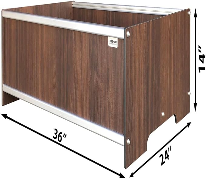 Foreman Raised Garden Bed 10 Year Warranty 36”Lx24”Wx14”H Premium Plastic Wood Grain Aluminum Frame Elevated Planter Box for Backyard Patio Balcony, Tosca