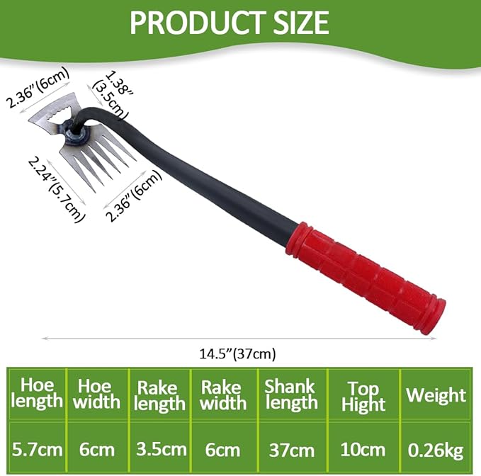 [2025 New Upgraded] 2 in 1 Weed Puller Tool with Long Handle, Heavy Duty Garden Weeder Tool for Vegetable Gardening Backyard Farm Planting & Weeding (Rubber Handle)