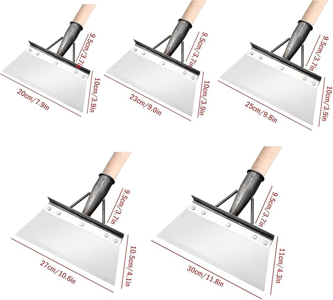 Multifunctional Garden Tool, Square Spade - Manganese Steel Flat Shovel, 8-12" Heavy Duty for Digging, Lawn Edging, Weed Removal - Silver (27CM)