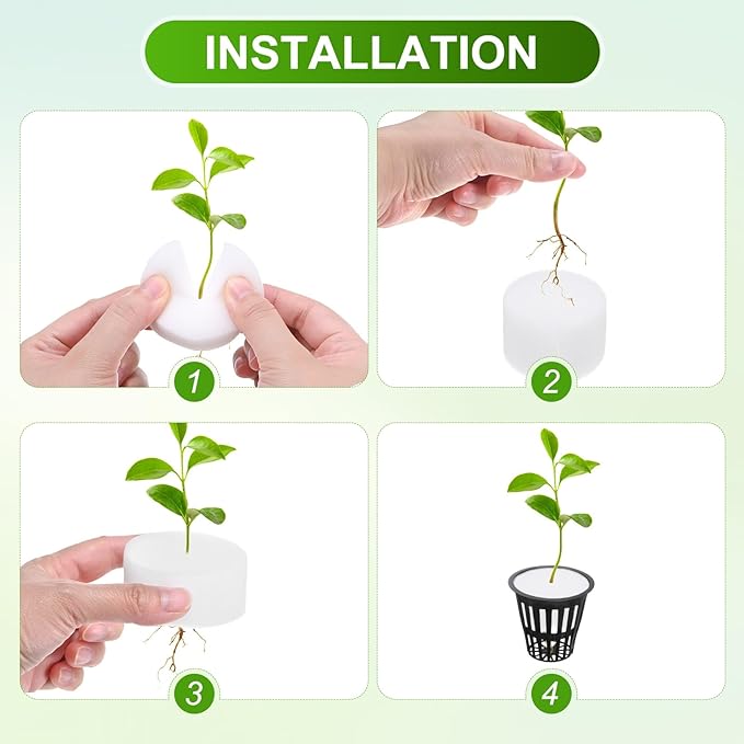 30-Pack Hydroponics Sponges, 1.77 Inch Growing Media Cylindrical Sponges for Planting Gardening Tool/Grow Seedlings/Home Vegetable Flower, Soilless Cultivation Seedling [White]