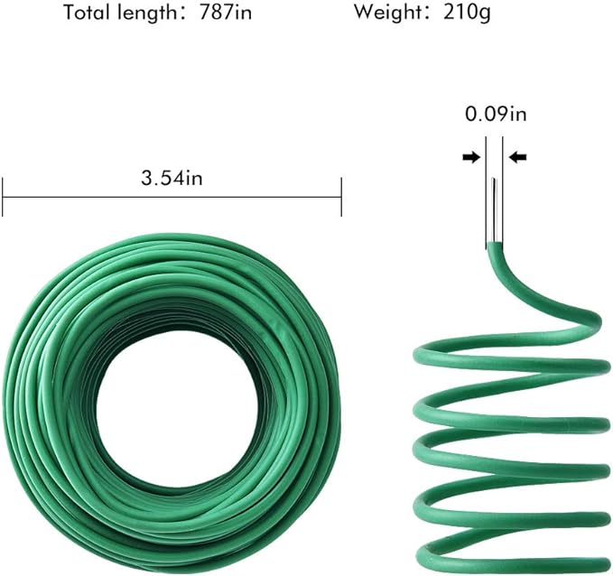PGarden-EZ Green Soft Twist Tie Tomato Plant Tie TPR Garden Supply, for Supporting Plants and Home Organizing (65.6 feet/20 Meters)