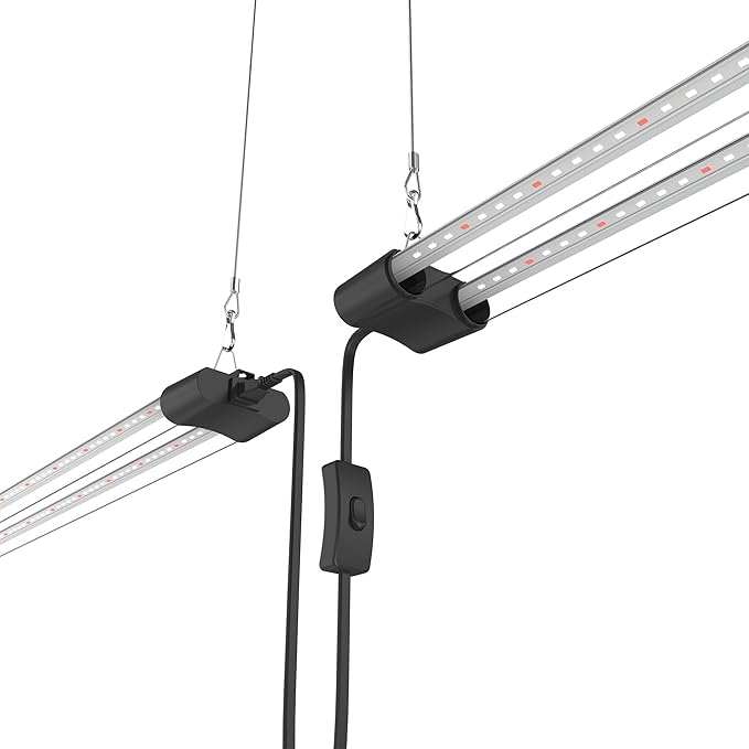 LED Grow Light Full Spectrum Light Linkable 5000K Daylight + 660nm Red Indoor Plant Lighting Fixture (4-Pack 2 FT)