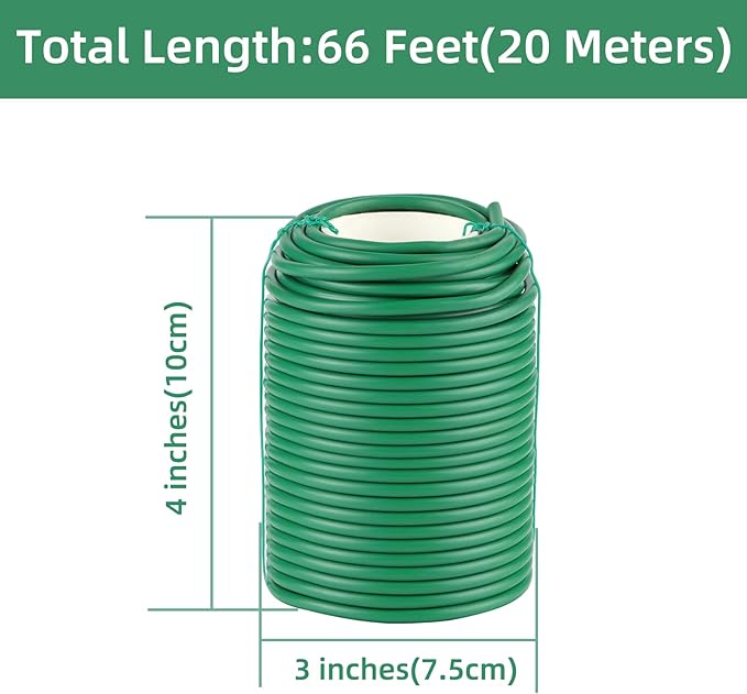 QenFree Garden Wire, 66FT Soft Plants Ties, 3.5mm Flexible Garden Ties for Climbing Plants, Vines Plant, Tomatoes, Flowers, Roses Plant Support