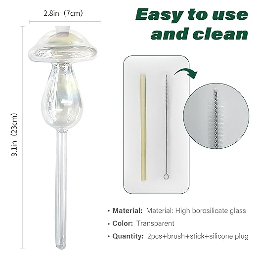 2 Pcs Glass Self Watering Globes, Iridescent Automatic Plant Waterer Bulbs Devices for Indoor & Outdoor Plants, Slow Release Watering Devices System for Various Plants