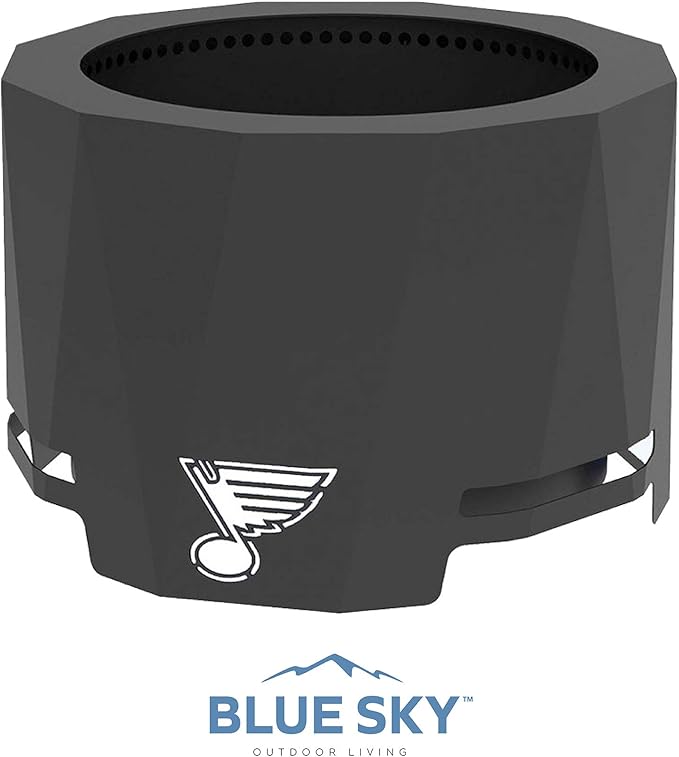 Blue Sky Outdoor Living NHL Tampa Bay Lightning 24” Steel Peak Patio Smokeless Fire Pit, Firewood and/or Wood Pellet Burning