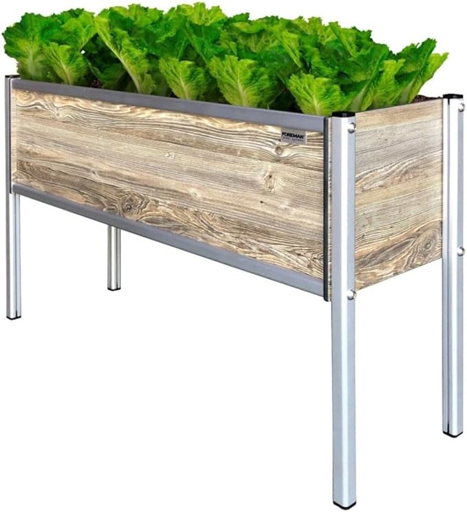 Foreman Raised Garden Bed with Legs- Outdoor Garden Box- Outdoor Planter- 36”Lx12”Wx25”H Elevated Planter Box for Backyard Patio Balcony, Amaretto