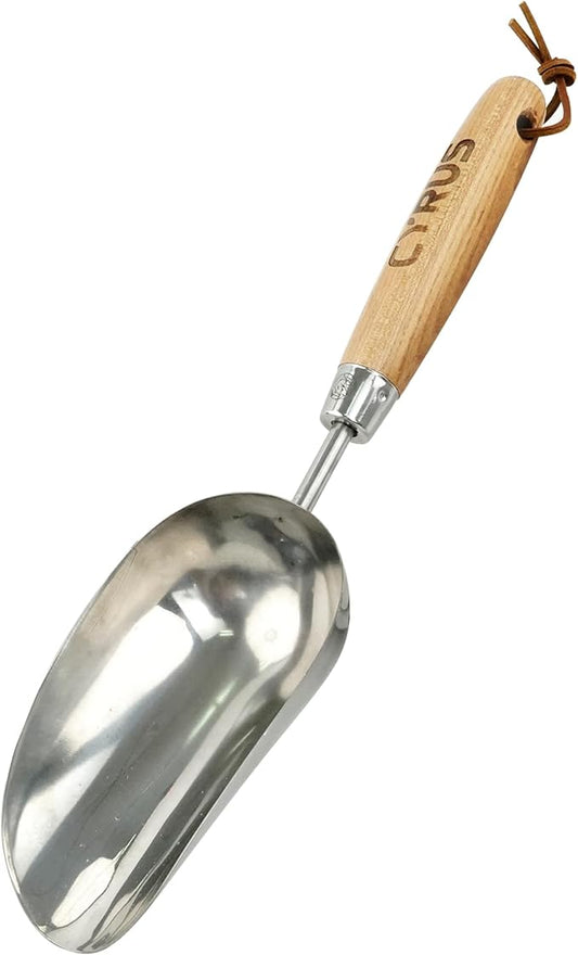 CYRUS Garden Shovel 13" Stainless Steel,Soil Scoop for Indoor Plants,Small Hand Shovels for Gardening,Garden Spade for Plant Transplanting, Digging and Weeding