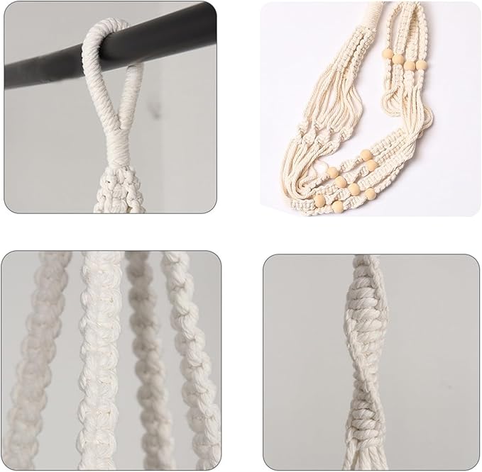 Hanging Planters with Macrame Plant Hangers for Indoor Outdoor Plants,3 Set Hanging Baskets Flower Pots Holders 35‘’/27‘’/21‘’,Self-Watering Pots 7‘’/6‘’/5.5‘’,Boho Home Decor (Black)