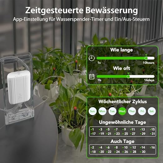 Haozee Automatic Irrigation System,Automatic Irrigation for Garden, Balcony Plants, Pot Plants Outdoor,Drip Irrigation Set for Up to 10 Pot Plants