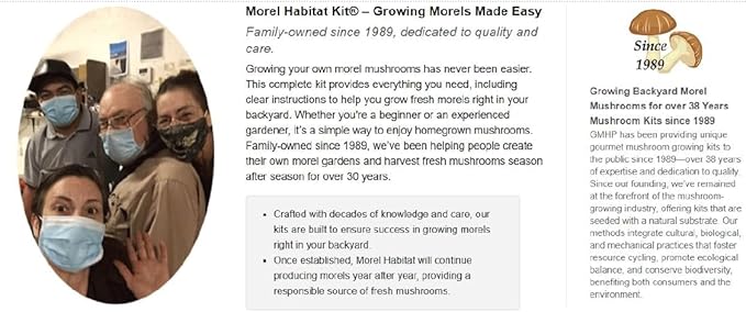 Morel Habitat Kit® & Morel Sticker. Morel Habitat Kit ® Compatible with Any Soil Type Across The U.S., Outdoor Garden & Backyard Cultivation Set with Full Instructions - Made in The USA