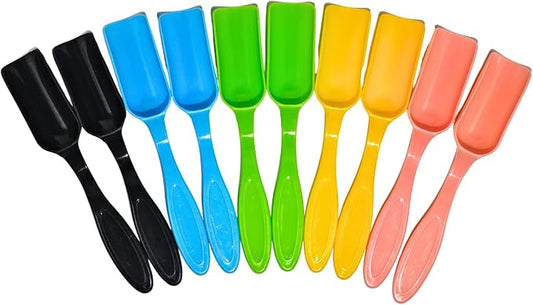 10Pcs NINGDAN Mini Shovel,Plastic Mini Gardening Shovel Spoons Soil Scoops,Cultivation Digging Transplanting Tools for Succulents Potted Flowers,Milk Powder/Coffee Beans Scoops (5 Bright Colors)