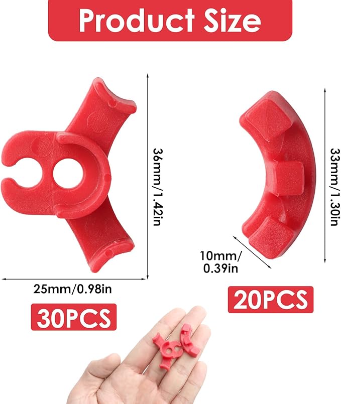 TNJPSEK 50 Pcs Plant Training Clips, Adjustable Low-Stress Training Plant Clips, Reusable 90-Degree Bendies Folder to Bend for Tomatoes Cucumbers Beans Climbing Plants in Indoor Outdoor Gardens (Red)