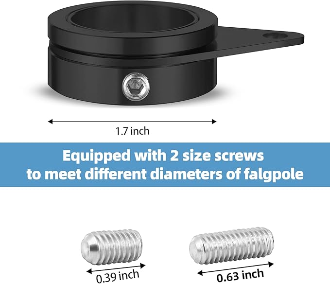 Anovo Flag Pole Rings, Flagpole Rings Aluminum Alloy 360° Rotating Anti Wrap Flag Mounting Spinning Ring Clips for 0.75-1.02 Inch Diameter Flagpole (1 Inch -Pack of 4, Black)