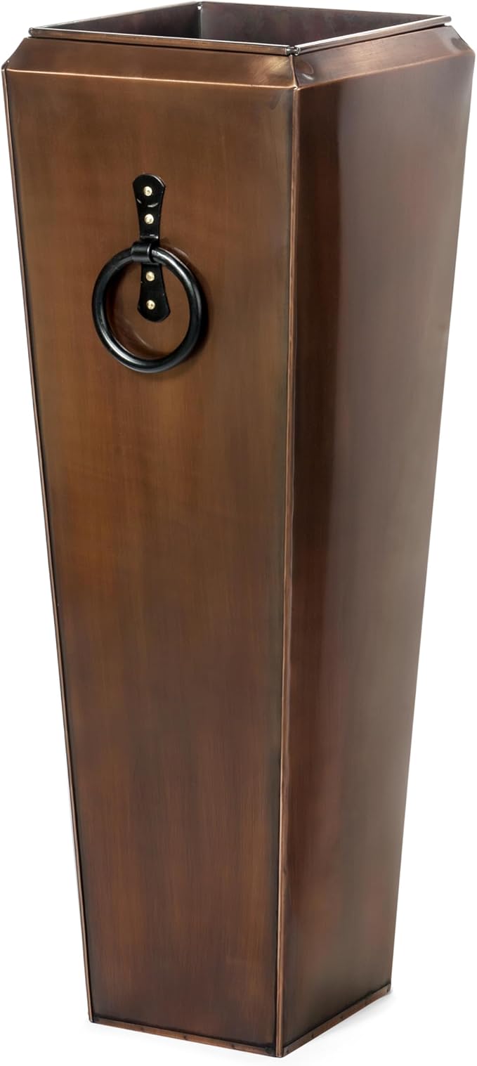 H Potter Tall Outdoor Planters Copper Large Flower Pots Indoor for Patio Balcony Garden Deck Front Porch Entryway (Antique Copper Single Small)