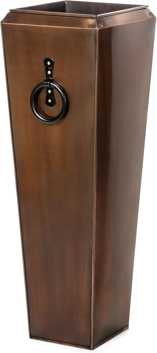 H Potter Tall Outdoor Planters Copper Large Flower Pots Indoor for Patio Balcony Garden Deck Front Porch Entryway (Antique Copper Single Small)