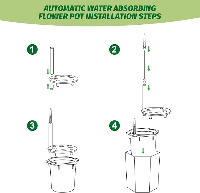 16" Tall Planters Set of 2, Large Outdoor & Indoor Self-Watering Pots with Water Level Monitor, Drainage Hole & Wheels, Planter Pots for Garden, Patio, Balcony, Lounge - Black