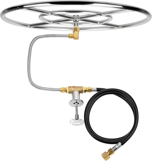 Stanbroil Natural Gas Fire Pit Stainless Steel Burner Ring Installation Kit, 24-inch