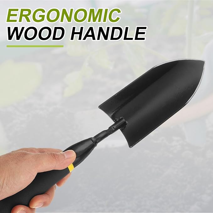 HARFINGTON 2pcs Garden Hand Shovel Set Metal Hand Trowel Gardening Tools with PVC Handle for Transplanting Weeding Digging Planting