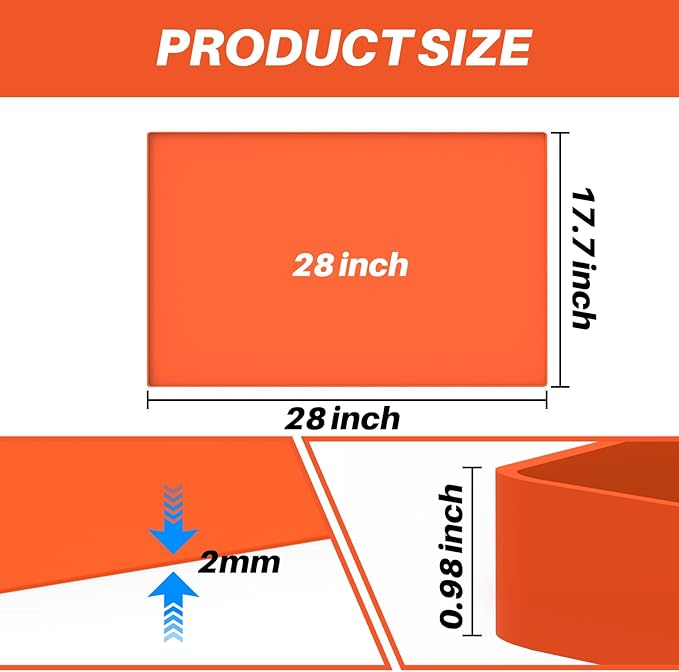 Silicone Griddle Cover Mat for Blackstone - 28 Inch Griddle Accessories Full Cover Wrapped Grill Mat Reusable Heavy Duty Food Grade Silicone Grill Mats
