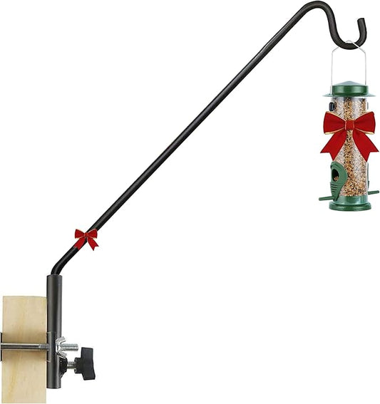 MIXXIDEA Extended Fence Deck Hook Rail Heavy Duty Bird Feeder Hook, Adjustable Plant Bracket for Bird Feeders, Planters, Suet Baskets, Lanterns, Wind Chimes and More