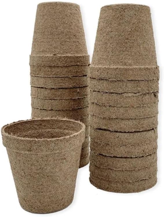 Jiffy Plant Nursery Pots - Organic Seed Starting, Biodegradable, Drainage Hole - 3 in - Peat