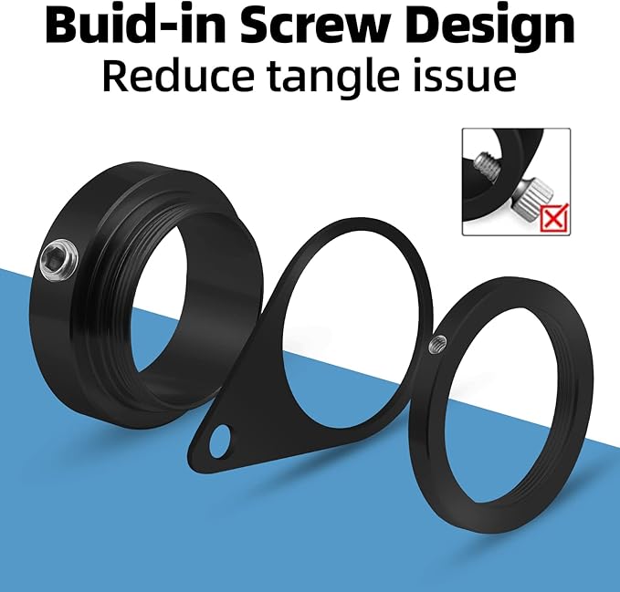 Anovo 1.25" Flag Pole Rings, Flagpole Rings Aluminum Alloy 360° Rotating Anti Wrap Flag Mounting Spinning Ring Clips for 1.02-1.25 Inch Diameter Flagpole (1.25 Inch -Pack of 2, Black)