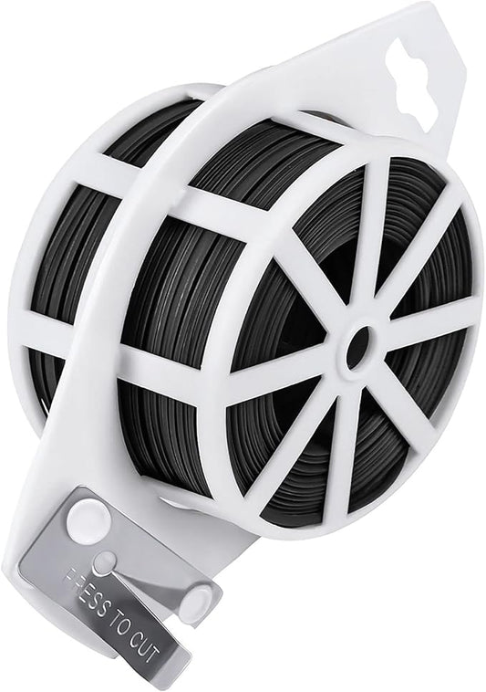 Shintop 328 Feet Garden Plant Twist Tie with Cutter for Gardening, Home, Office (Black)