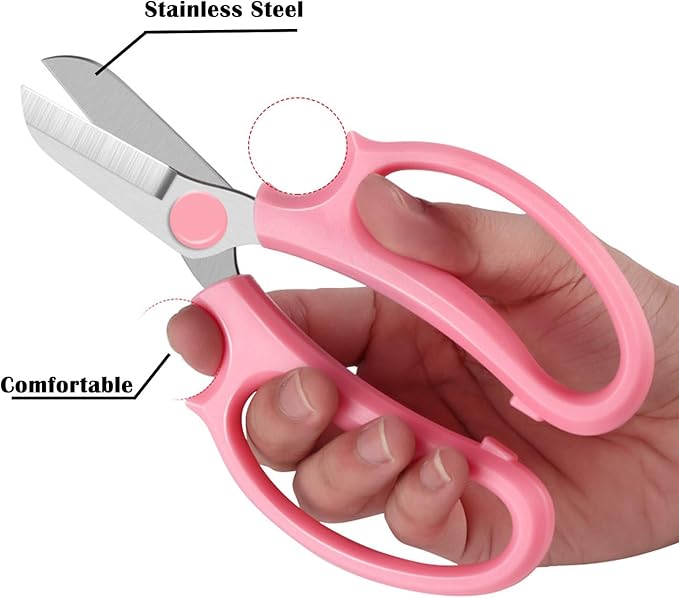 Gardening Scissor Black Sharp Blade Steel Alloy Garden Shears for Cutting Flowers Trimming Plants of Yard Florist Rose Herb Hedge and Fruits Picking