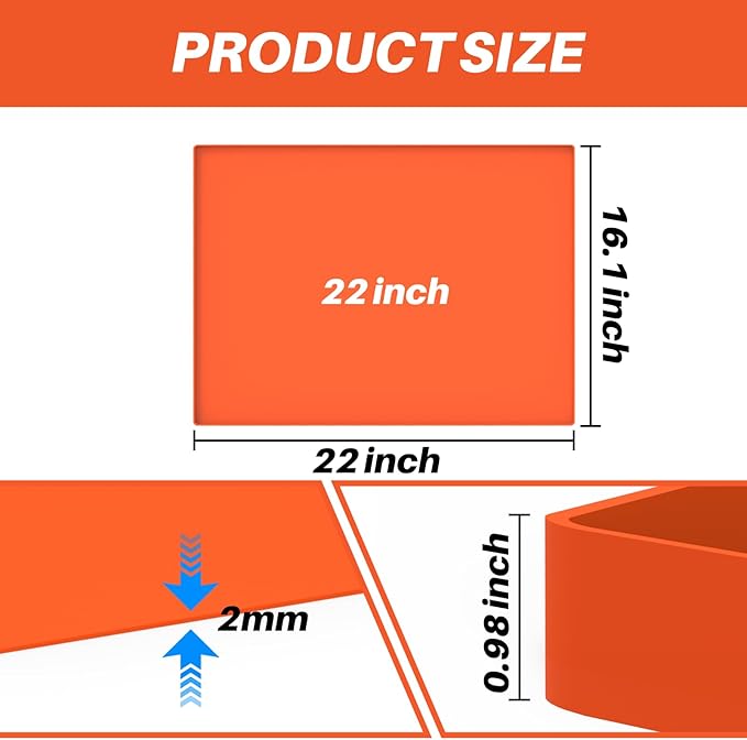 Silicone Griddle Cover Mat for Blackstone - 22 Inch Griddle Accessories Full Cover Wrapped Grill Mat Reusable Heavy Duty Food Grade Silicone Grill Mats