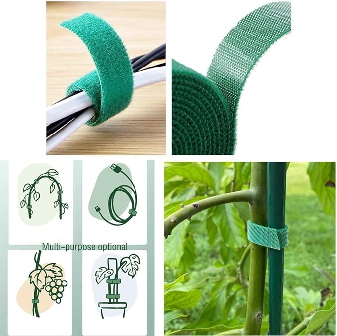 Plant Tape 32 Ft Green Garden Twist Ties for Plants, 13/16 Inch Plant Supports for Climbing Plants, Home and Office