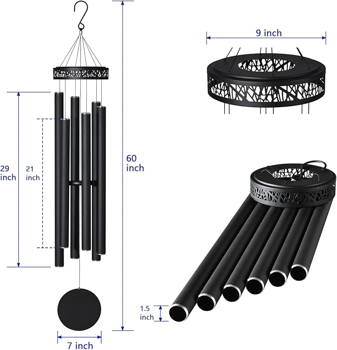 60" Extra Large Wind Chimes for Outside Deep Tone, Sympathy Gifts Memorial Wind Chimes Outdoor Clearance, Church Chime for Garden,Yard,Patio & Lawn