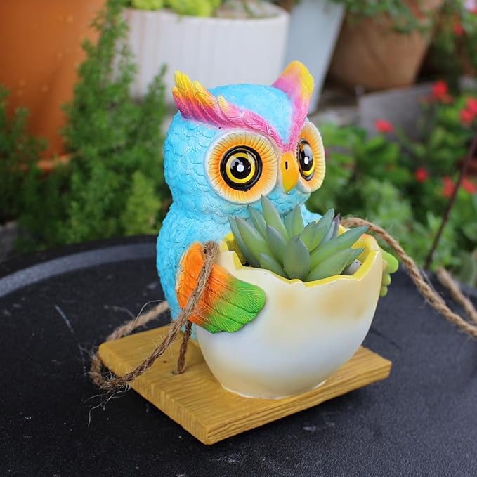 Hanging Planter for Indoor/Outdoor Plant - Swinging Animal Planter Pot for Succulents, Small Plants (Animal Home Decor) (clourfull)