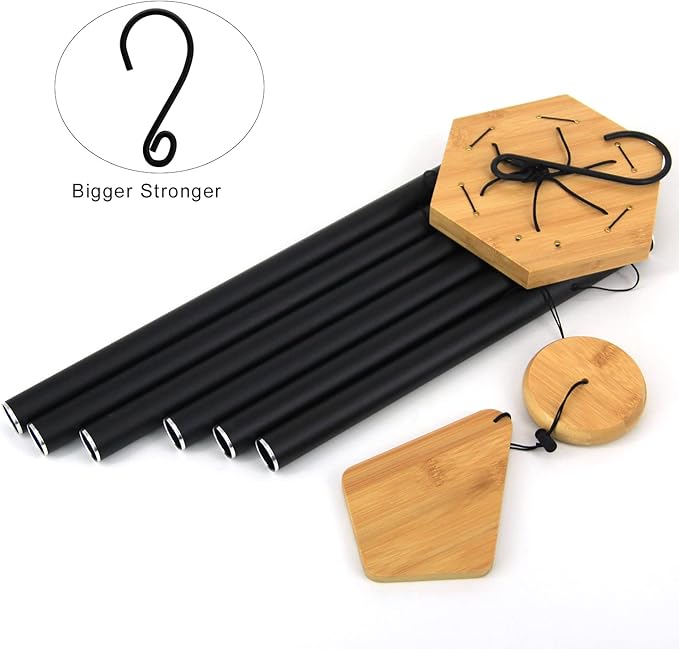Howarmer Wind Chimes Outdoor Large Deep Tone, 36 Inches Sympathy WindChimes Outdoor Memorial Windchime for Mom/Housewarming/Christmas, Black Wind Chime for Outside Garden, Patio, Home Decor