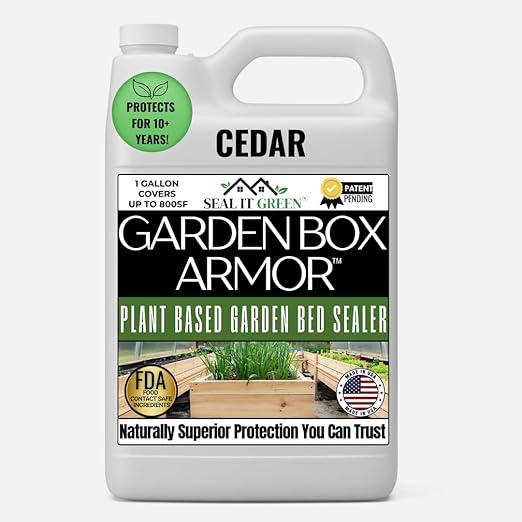 Seal It Green Cedar Garden Box Sealer-Plant Based, Non-Toxic and Non-Leaching Garden Bed Wood Sealer. Helps Protect Cedar & All Wood Types Used for Raised Bed Gardens. Zero Toxic Chemicals (