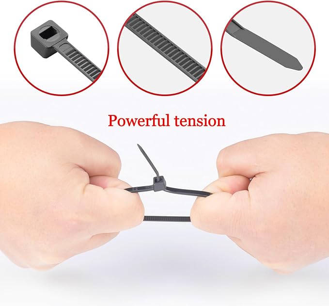 12 Inch White Zip Ties (2500 Pack), 65 LBS Tensile Strength, Self-Locking Nylon PA66 UV Resistant Cable Ties for Indoor and Outdoor Use