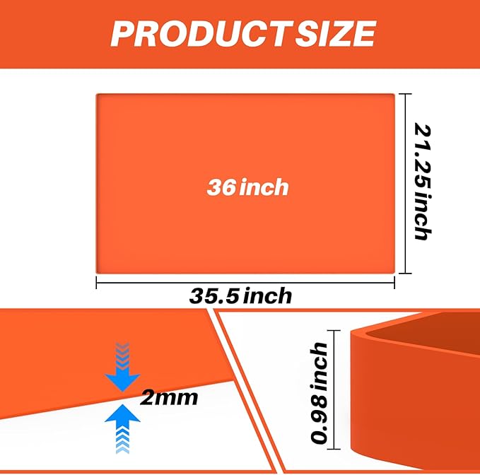 Silicone Griddle Cover Mat for Blackstone - 36 Inch Griddle Accessories Full Cover Wrapped Grill Mat Reusable Heavy Duty Food Grade Silicone Grill Mats