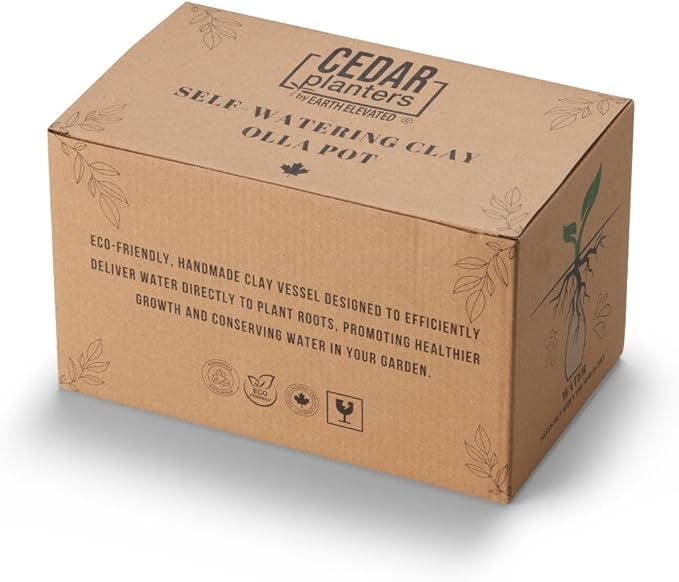 EARTH ELEVATED Self-Watering Clay Olla Pot for Raised Garden Beds and Planters (Large)