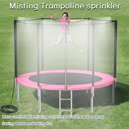 360° Adjustable Mister Drip Irrigation System -Water Trampoline Sprinkler Kit for Kids Summer Fun.50Ft Garden Greenhouse Plant Watering System with 8 Nozzles for Yard, Lawn, Plants